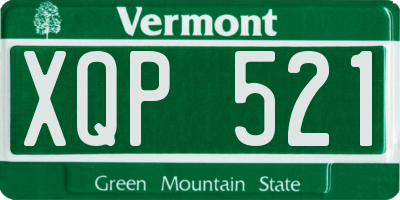 VT license plate XQP521