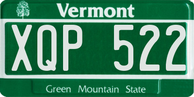 VT license plate XQP522