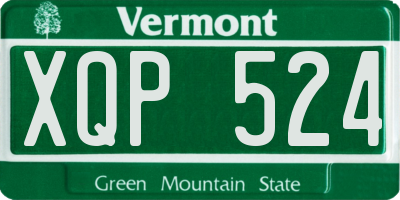 VT license plate XQP524