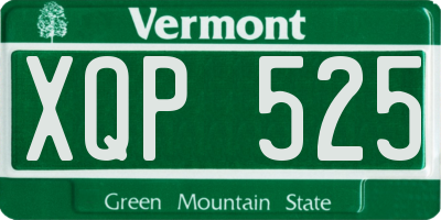 VT license plate XQP525