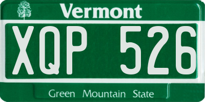 VT license plate XQP526