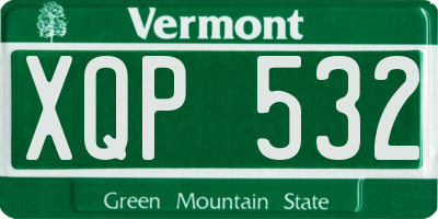 VT license plate XQP532