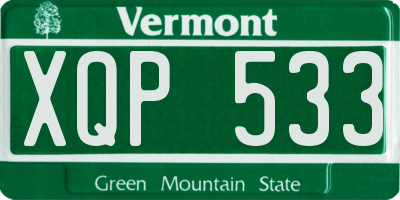 VT license plate XQP533