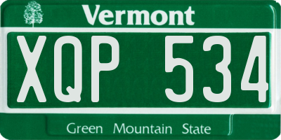VT license plate XQP534
