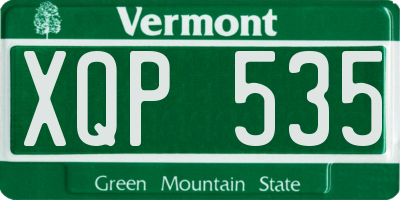 VT license plate XQP535