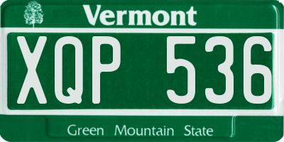 VT license plate XQP536