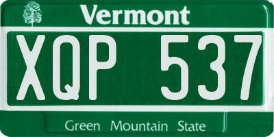 VT license plate XQP537