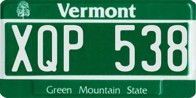 VT license plate XQP538