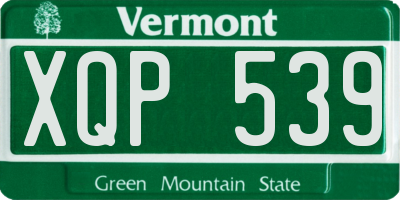VT license plate XQP539