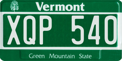 VT license plate XQP540