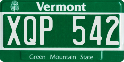 VT license plate XQP542