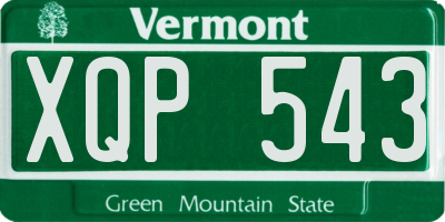 VT license plate XQP543