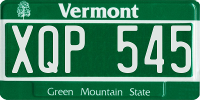 VT license plate XQP545