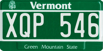 VT license plate XQP546