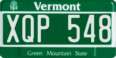 VT license plate XQP548