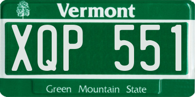 VT license plate XQP551