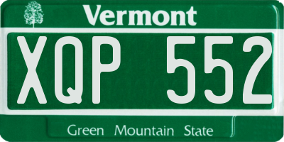 VT license plate XQP552