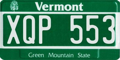 VT license plate XQP553