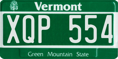 VT license plate XQP554