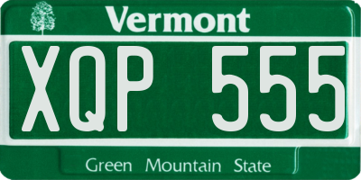 VT license plate XQP555