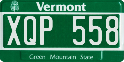 VT license plate XQP558