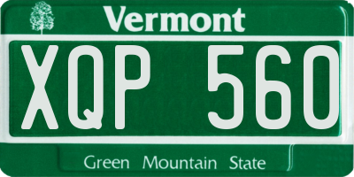VT license plate XQP560