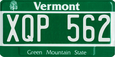 VT license plate XQP562