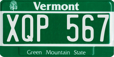 VT license plate XQP567
