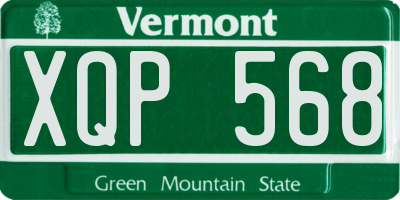 VT license plate XQP568