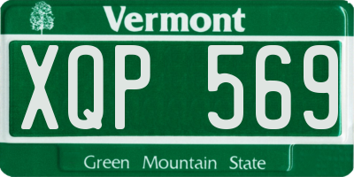 VT license plate XQP569