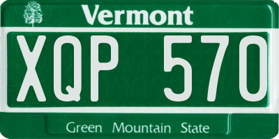 VT license plate XQP570