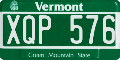 VT license plate XQP576