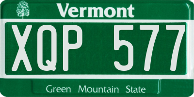 VT license plate XQP577
