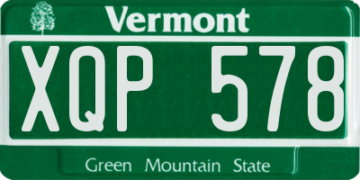 VT license plate XQP578