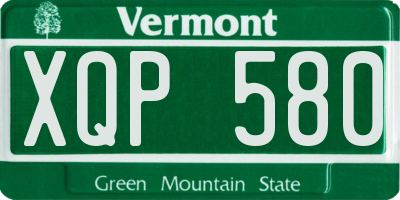 VT license plate XQP580
