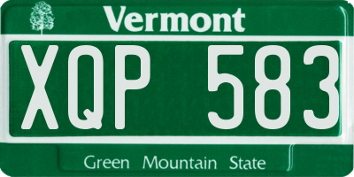 VT license plate XQP583