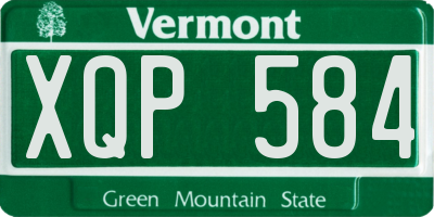 VT license plate XQP584