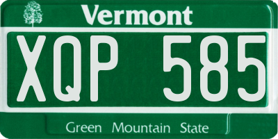 VT license plate XQP585