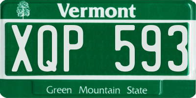 VT license plate XQP593