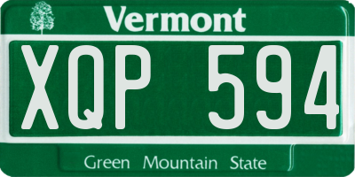 VT license plate XQP594