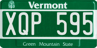 VT license plate XQP595