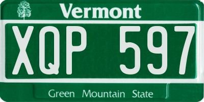 VT license plate XQP597