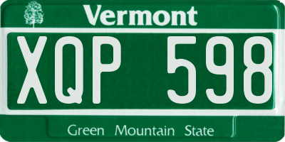 VT license plate XQP598