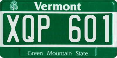 VT license plate XQP601