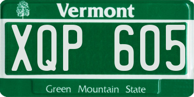 VT license plate XQP605