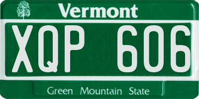 VT license plate XQP606