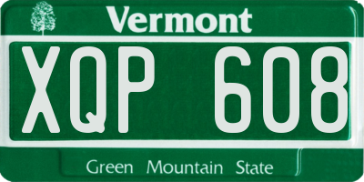 VT license plate XQP608