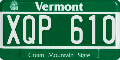 VT license plate XQP610