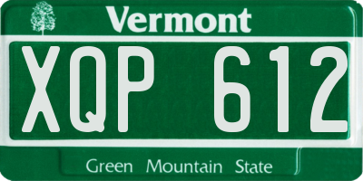 VT license plate XQP612