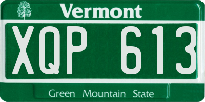 VT license plate XQP613